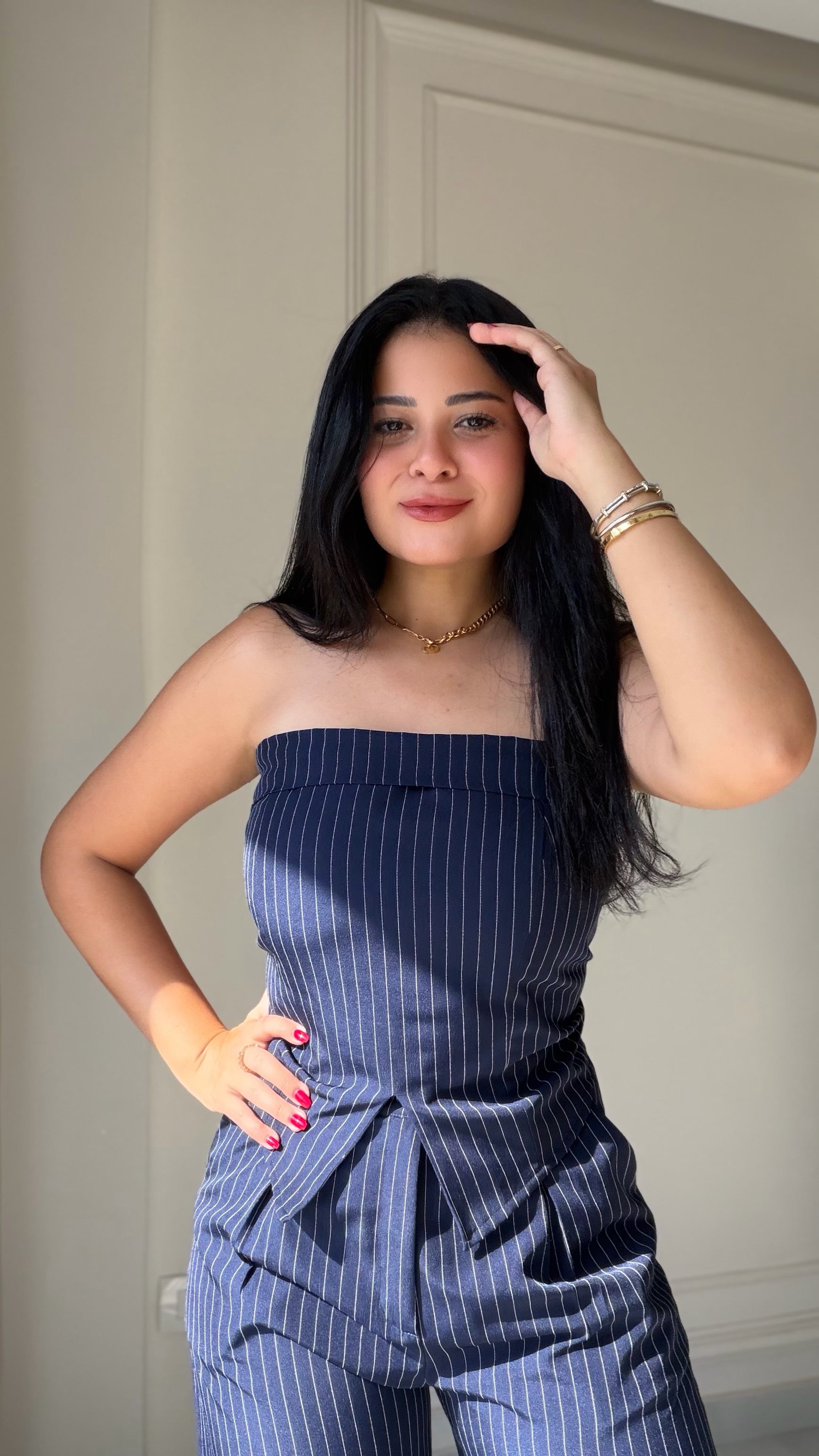 Pinstripe Corset Top